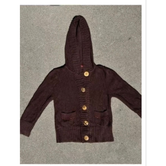 Fossil Sweaters - Fossil brown sweater. Has big oversized buttons Hoodie. 2 pockets sz large wool